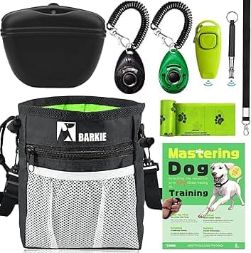 BARKIE Dog Training Kit with Clickers, Whistle, Treat Pouch & Guide