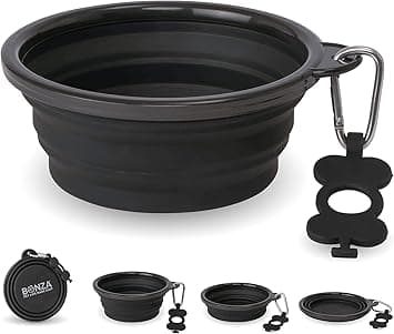 Bonza Collapsible Silicone Dog Bowl (Small, 2 Pack)