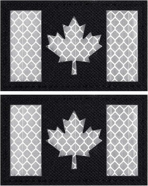 IronSeals Reflective Tactical Canada Flag Patch (2 Pack)