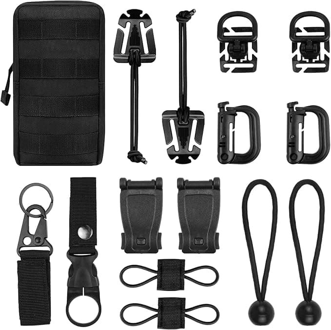 HLOGREE MOLLE Accessories Kit with Tactical Pouch (15 PCS)