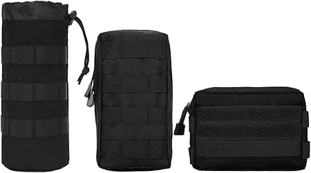 NuCamper 3-Piece MOLLE Utility Pouch & Bottle Holder Set