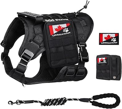Uppallant Tactical Dog Harness Set with Pouches & Rope